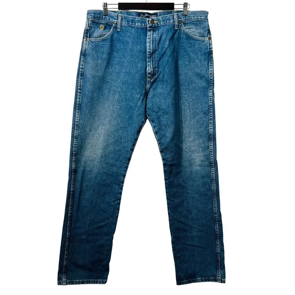 Wrangler George Strait Jeans Mens 40X34 Blue Denim Pants Cowboy Cut Western Work